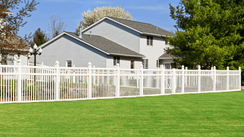 Backyard fencing shown as part of residential property improvement