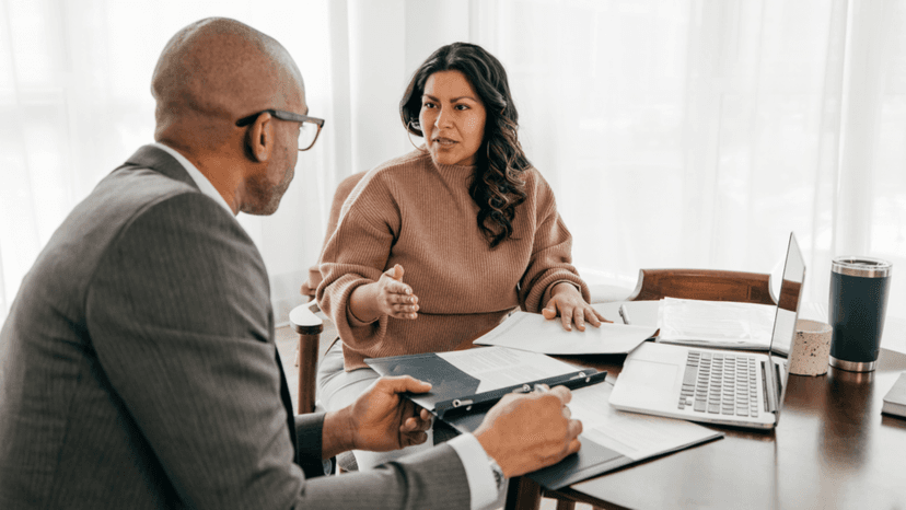 Homeowner discussing property tax appeal options with a consultant