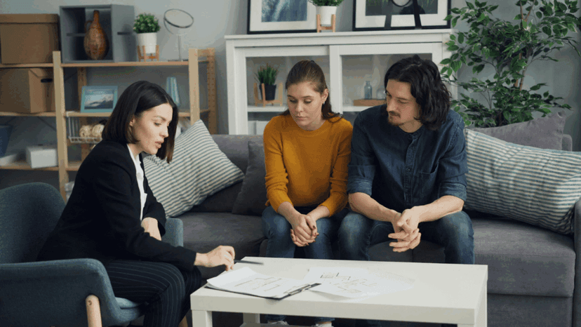 Couple seeking help from tax expert