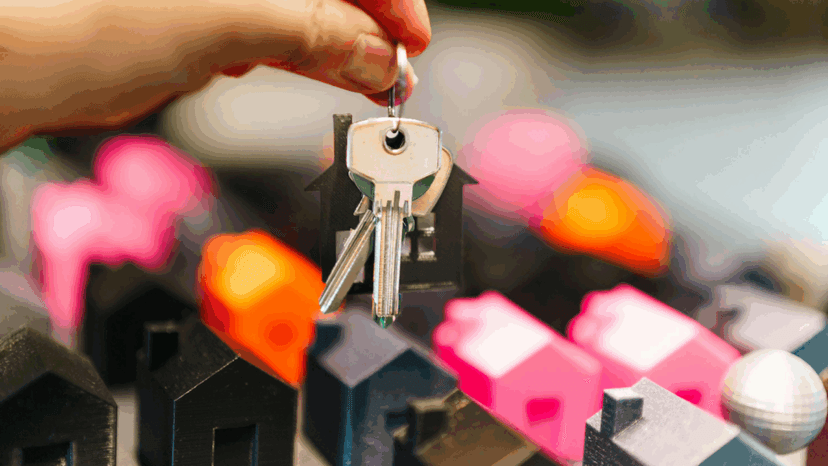 Keys representing property ownership and real estate tax