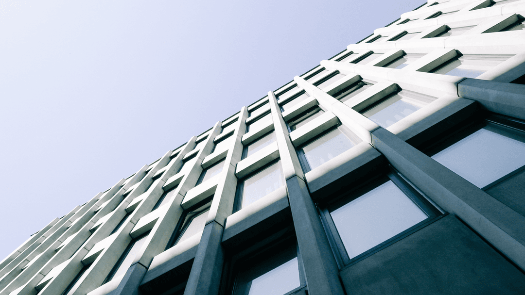 Facade of a modern high concrete commercial building