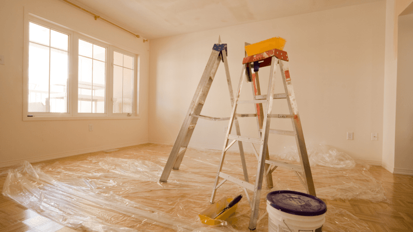 Empty room under renovation showing factors that affect assessment