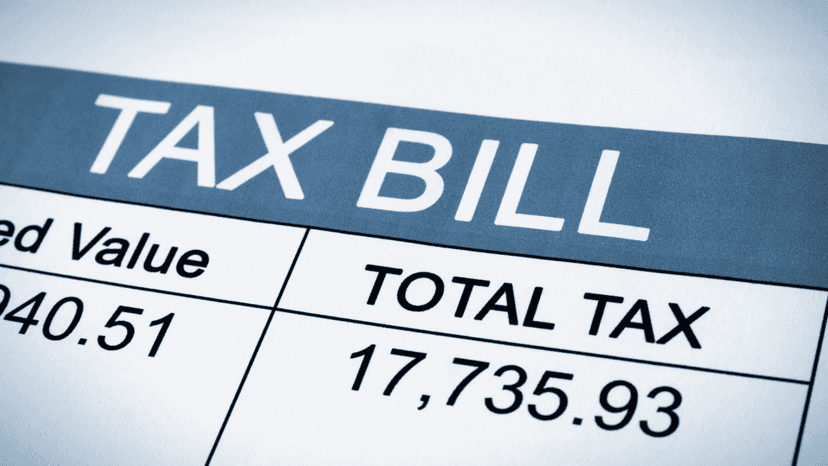 Property tax statement showing total tax owed based on assessed value